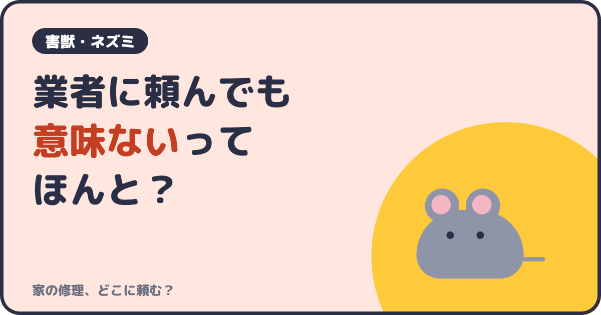 業者に頼んでも意味ないってほんと？
