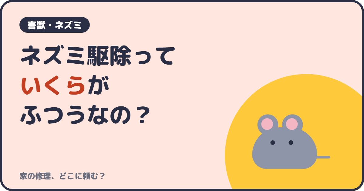 ネズミ駆除っていくらがふつうなの？